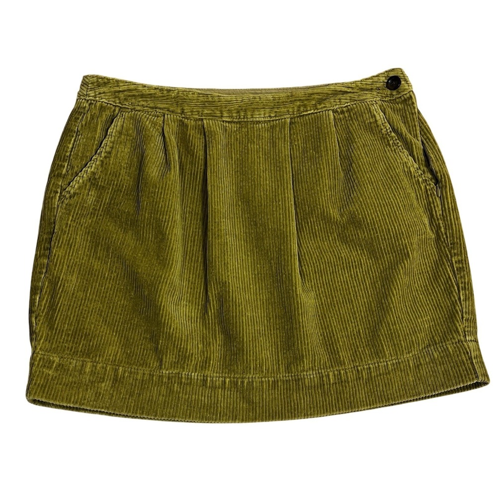 Y2K Old‎ Navy Corduroy Mini Skirt Green Size 8 Grunge Indie Twee Academia Preppy